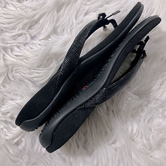 VIONIC Bella II Lizard embossed strap flipflop thong bow detail silvertone cap - Picture 6 of 10